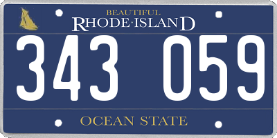 RI license plate 343059
