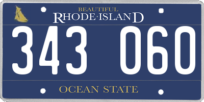 RI license plate 343060