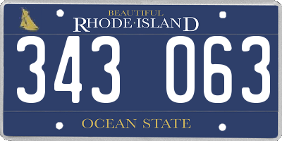 RI license plate 343063