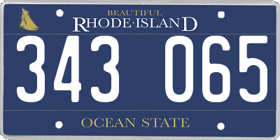 RI license plate 343065