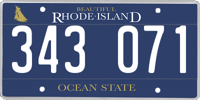 RI license plate 343071