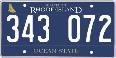 RI license plate 343072