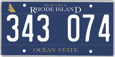 RI license plate 343074