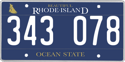 RI license plate 343078