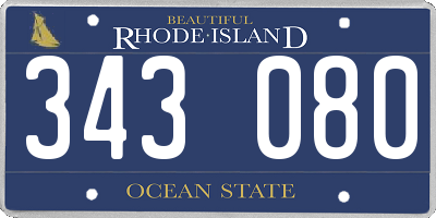 RI license plate 343080