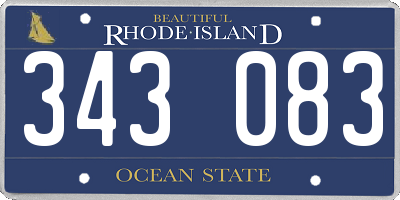 RI license plate 343083