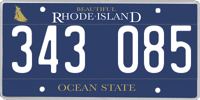 RI license plate 343085