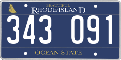 RI license plate 343091