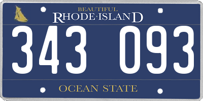 RI license plate 343093
