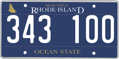 RI license plate 343100
