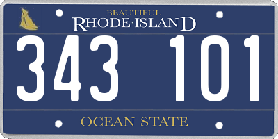 RI license plate 343101