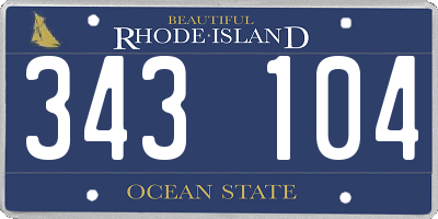 RI license plate 343104