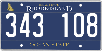 RI license plate 343108