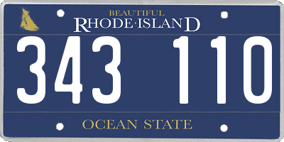 RI license plate 343110