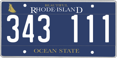 RI license plate 343111