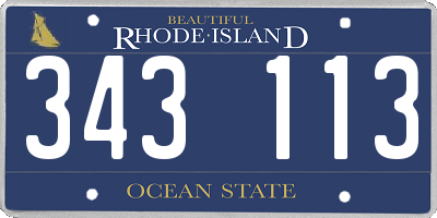 RI license plate 343113