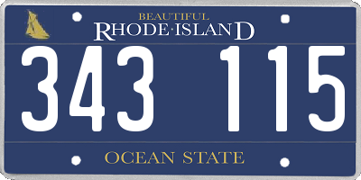 RI license plate 343115