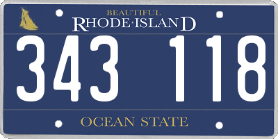 RI license plate 343118