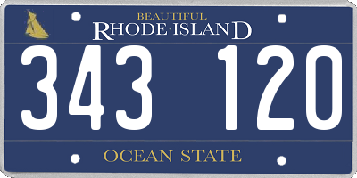 RI license plate 343120