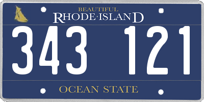 RI license plate 343121