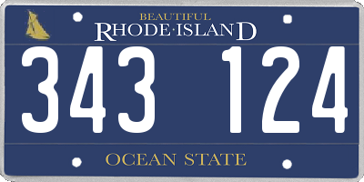 RI license plate 343124