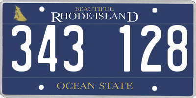 RI license plate 343128