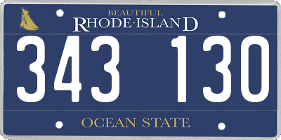 RI license plate 343130