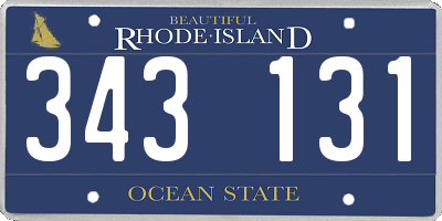 RI license plate 343131