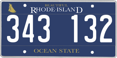 RI license plate 343132