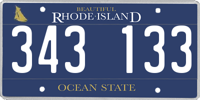 RI license plate 343133