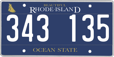 RI license plate 343135