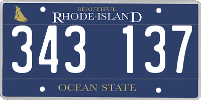 RI license plate 343137