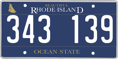 RI license plate 343139