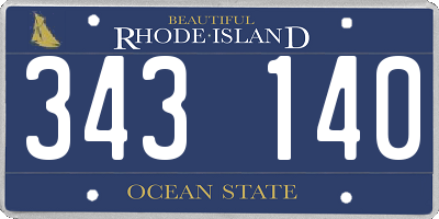 RI license plate 343140