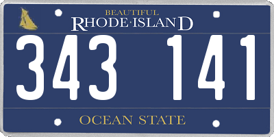 RI license plate 343141