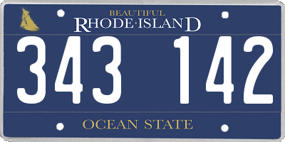 RI license plate 343142