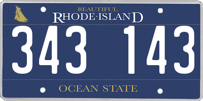 RI license plate 343143