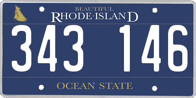 RI license plate 343146