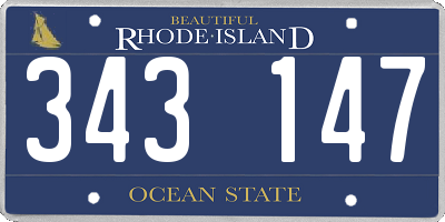 RI license plate 343147