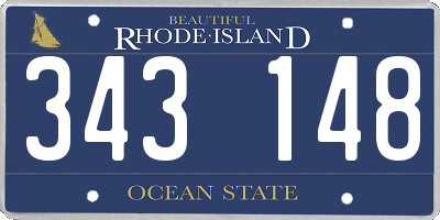 RI license plate 343148