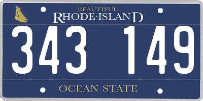 RI license plate 343149