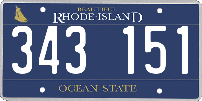 RI license plate 343151