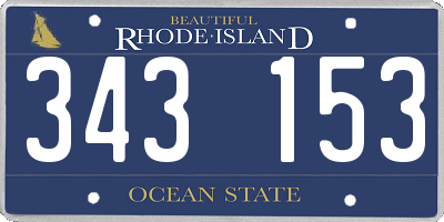 RI license plate 343153