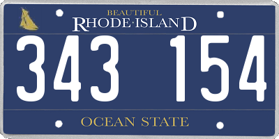 RI license plate 343154