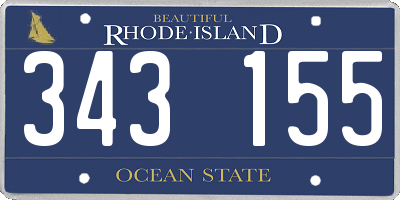 RI license plate 343155