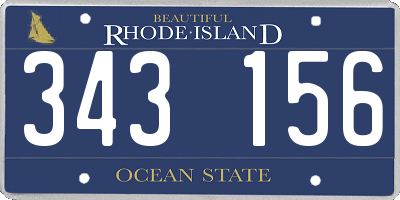 RI license plate 343156