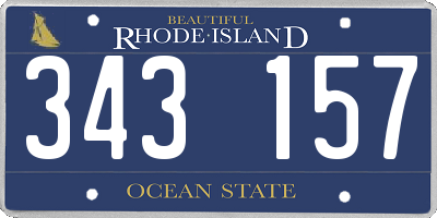 RI license plate 343157