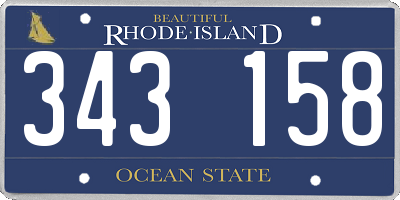 RI license plate 343158