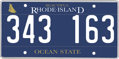 RI license plate 343163