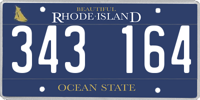 RI license plate 343164